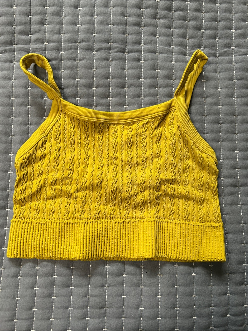 Nikibiki Yellow Knit Cami Tank Top